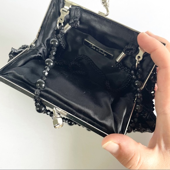 Kate Landry Black Sequin Evening Wristlet Hand Bag - Picture 9 of 15